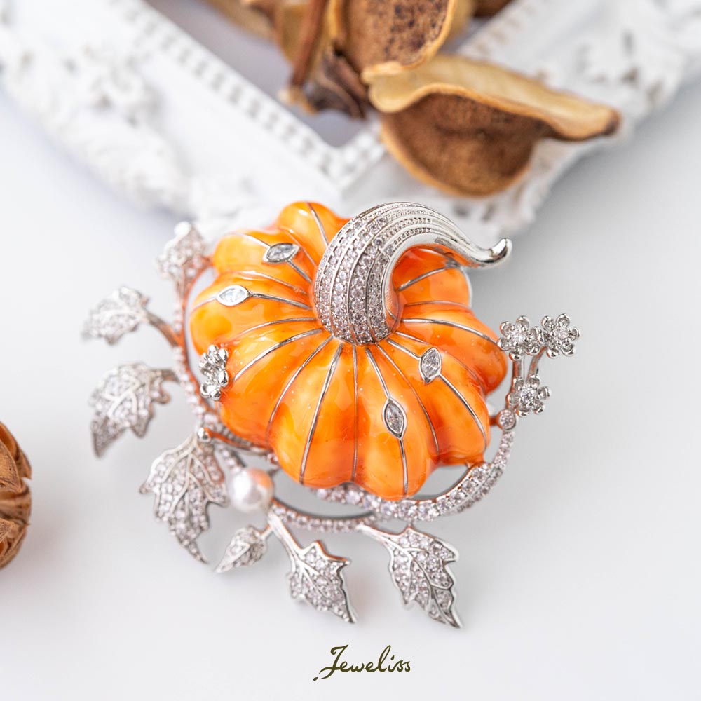 【マラソン限定P5倍】Jeweliss ブローチ Potiron ポティロン かぼちゃ 南瓜 ハロウィン 淡水パール ジュエリス アクセサリー コサージュ セレモニー ギフト プレゼント 入学式 卒業式 【ポイント最大47倍！お買い物マラソン セール】 本州送料無料 即納