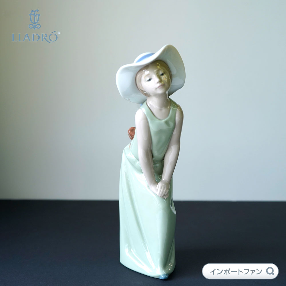 楽天市場 リヤドロ 麦わら帽子をかぶった好奇心旺盛な女の子 Lladro Curious Girl With Straw Hat 置物 Import Fan