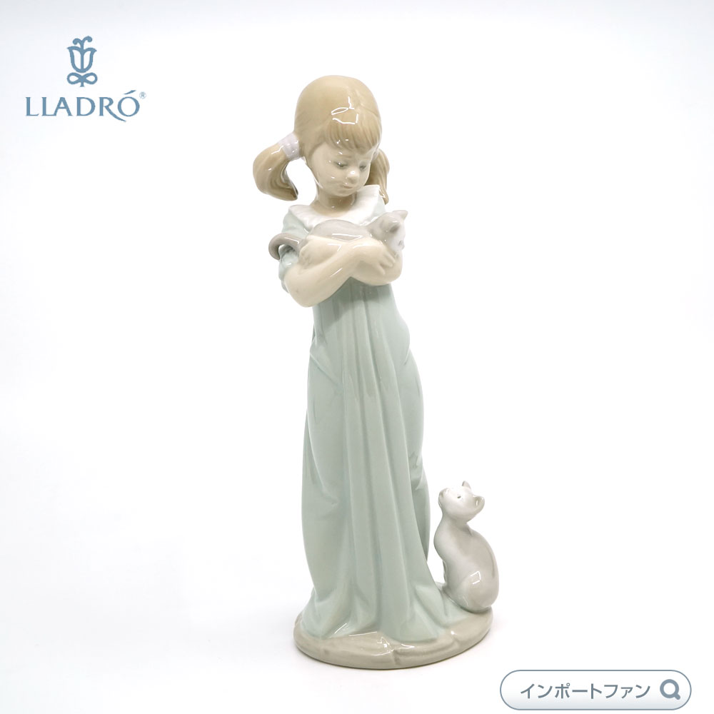 楽天市場 リヤドロ 私のことも忘れないで 少女 仔猫 5743 Lladro Don T Forget Me 子ネコ Import Fan