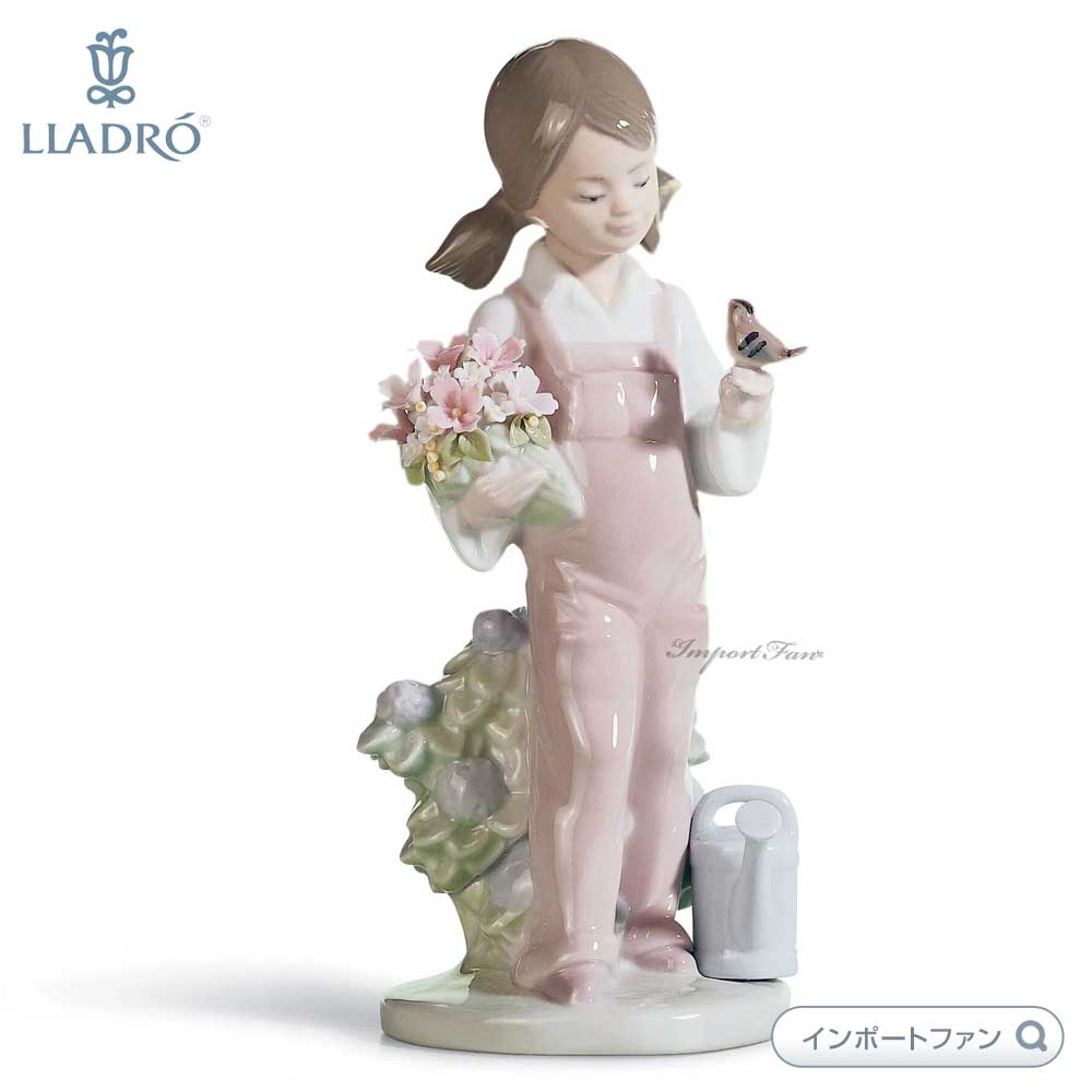 リヤドロ お花が大好き 美品】Lladro リヤドロ フィギュリン「お花が大好き」 犬 花
