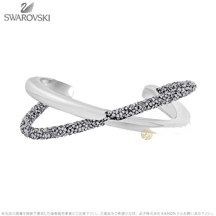 スワロフスキー SWAROVSKI クリスタルダスト カフ バングル ダブル ✨極美品✨スワロフスキー SWAROVSKI クリスタルダスト ダブル