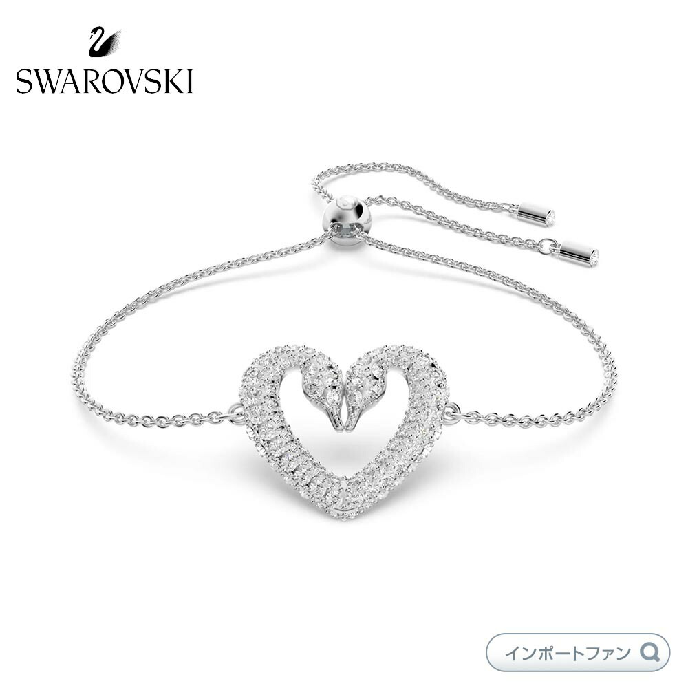 ako_【SWAROVSKI】スワロフスキー ブレスレット ハート ピンク Connexus ブレスレット, ミックスカット, ハート, ピンク