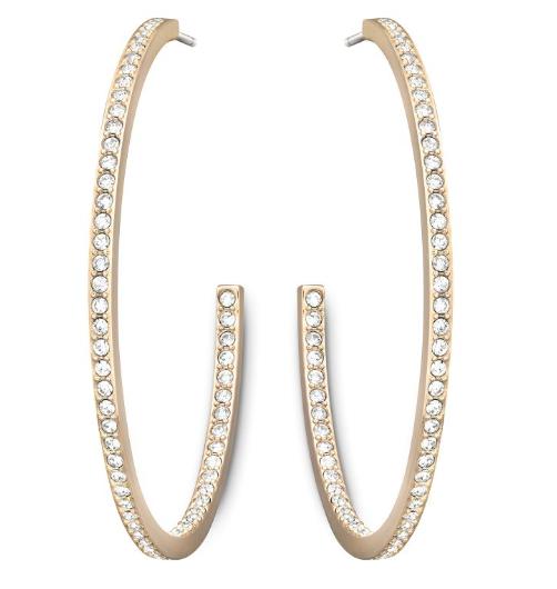 楽天市場】スワロフスキー ストーン フープピアス ローズゴールド