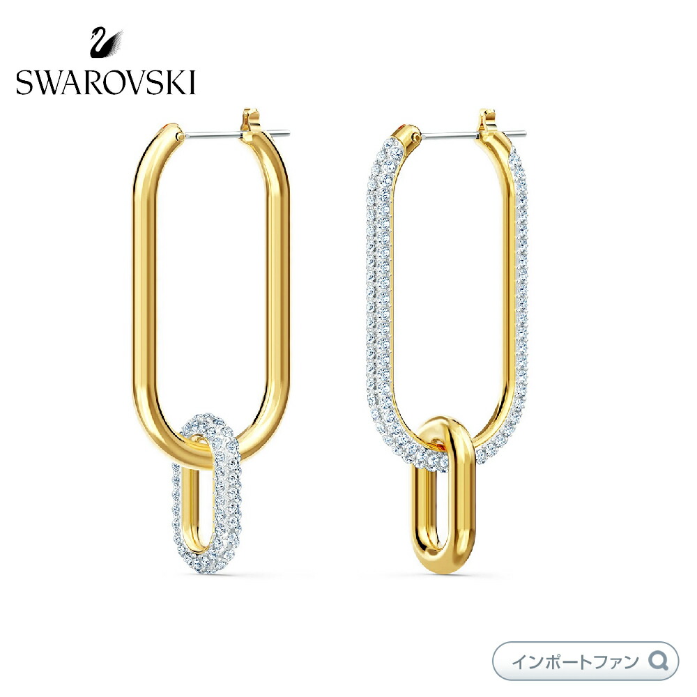 SWAROVSKI　ゴールドフープピアス ストーン付き 楽天市場】スワロフスキー ストーン フープピアス ローズ