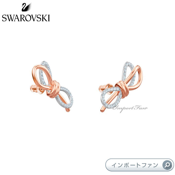 楽天市場】スワロフスキー ライフロング ボウ ピアス ホワイト