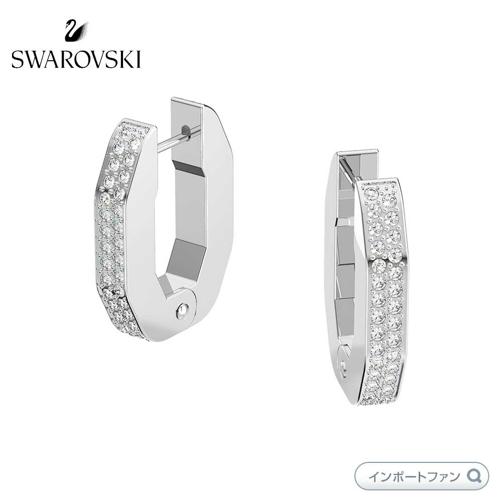 ☆セール中☆Swarovski クリスタル フープピアス Matrix フープピアス, クリスタル・パール, ラウンドカット