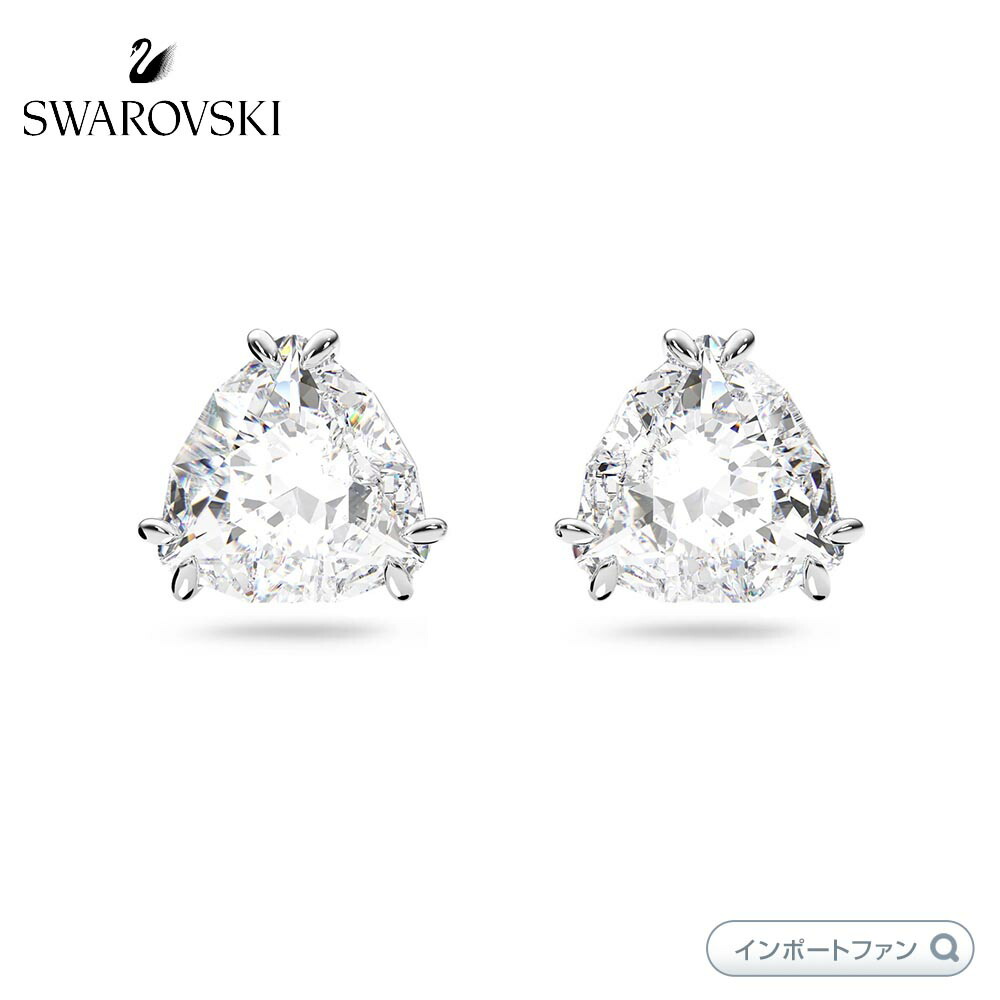 SWAROVSKI　Millenia スクエアピアス Millenia ドロップピアス, スクエア・カット, ブルー, ロジウム