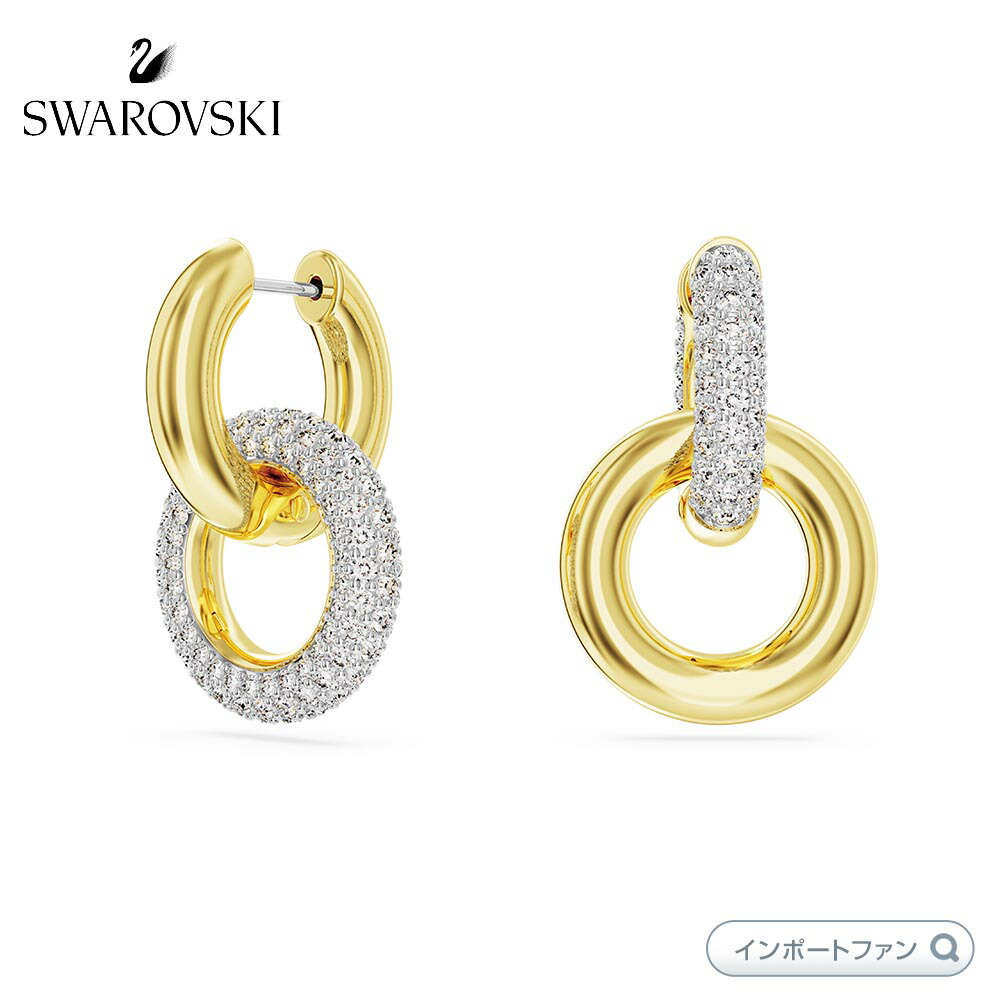 ✴︎スワロフスキー✴︎ローズゴールド✴︎ピアス✴︎ Bella V ドロップピアス, ラウンドカット, ゴールド系, ローズ
