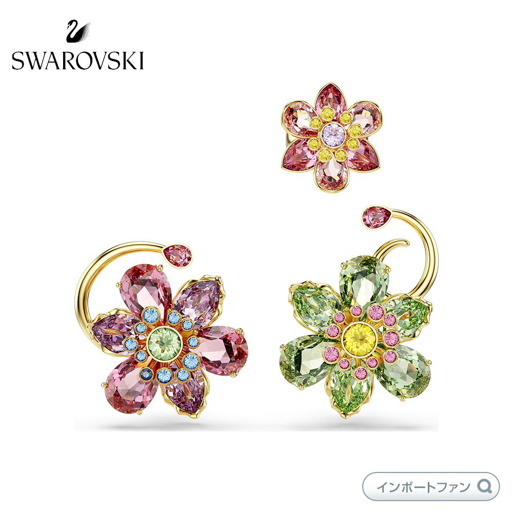SWAROVSKI Hyperbola イヤーカフ/正規品 5692427 Hyperbola ear cuff, Mixed cuts, White, Rhodium plated