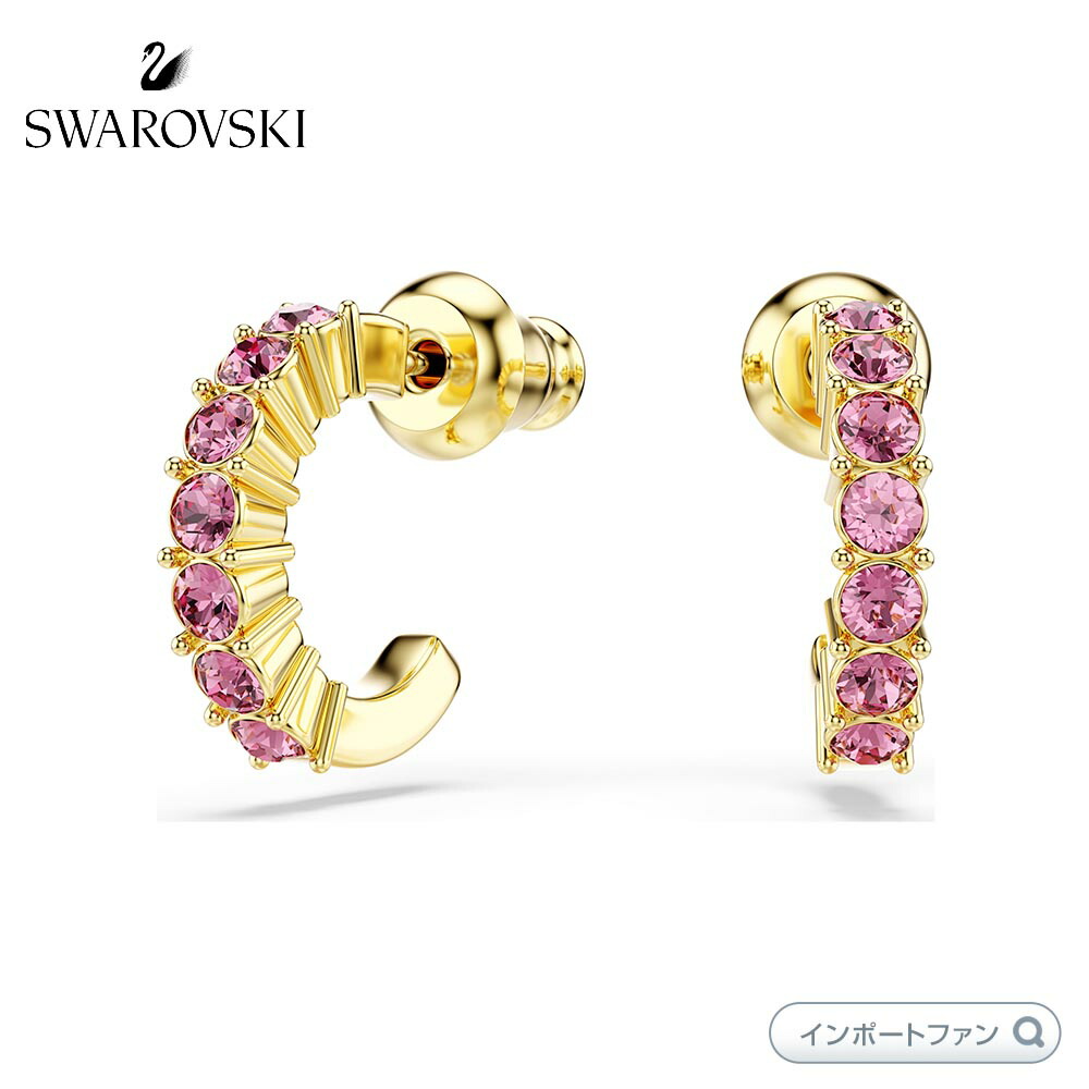 楽天市場】スワロフスキー フープピアス ラウンドカット ブルー