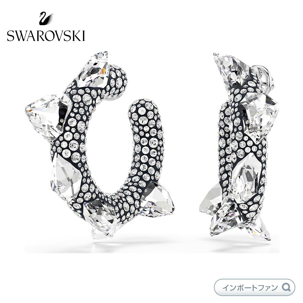 楽天市場】スワロフスキー フープピアス ラウンドカット ブルー