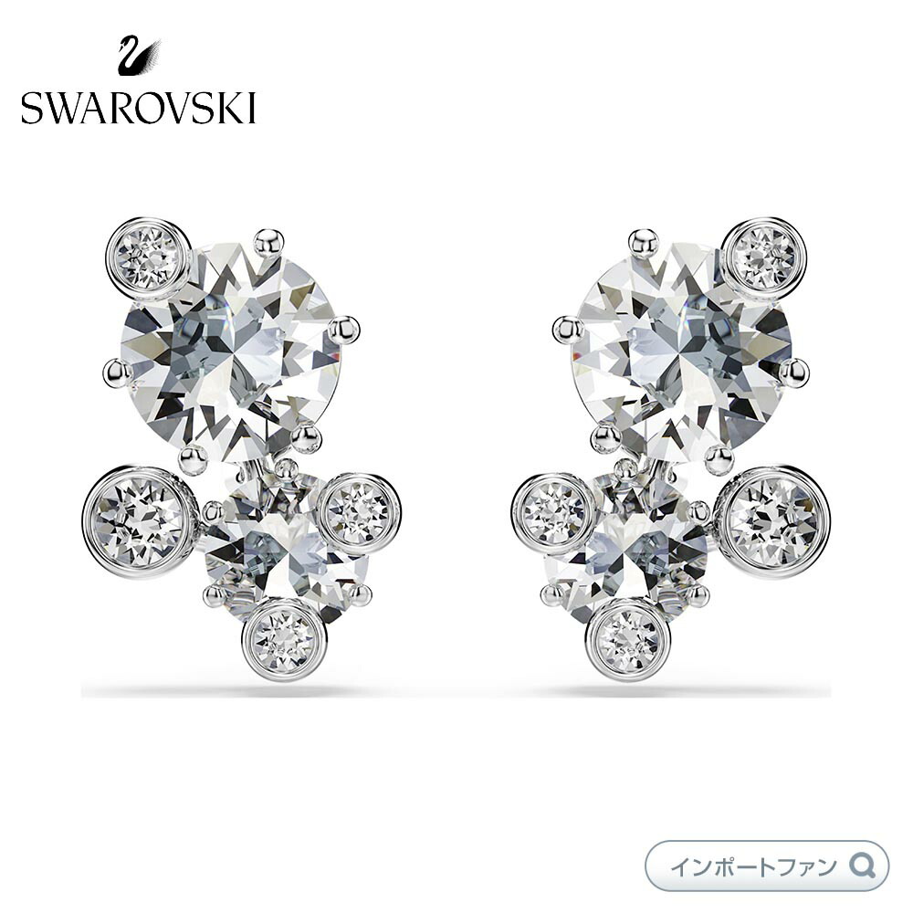 スワロフスキー コンステラ スタッドピアス ラウンドカット ホワイト ロジウム・プレーティング 5732253 □ 33,605円