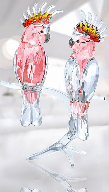 スワロフスキー クルマサカオウム ペア 鳥 ピンク 5244651 Swarovski Pink Cockatoos ギフト プレゼント 【ポイント最大47.5倍！お買い物マラソン セール】｜Import Fan