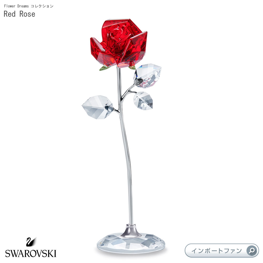 楽天市場】スワロフスキー 赤い バラ レッドローズ 花 Ｌ ラージ 置物 