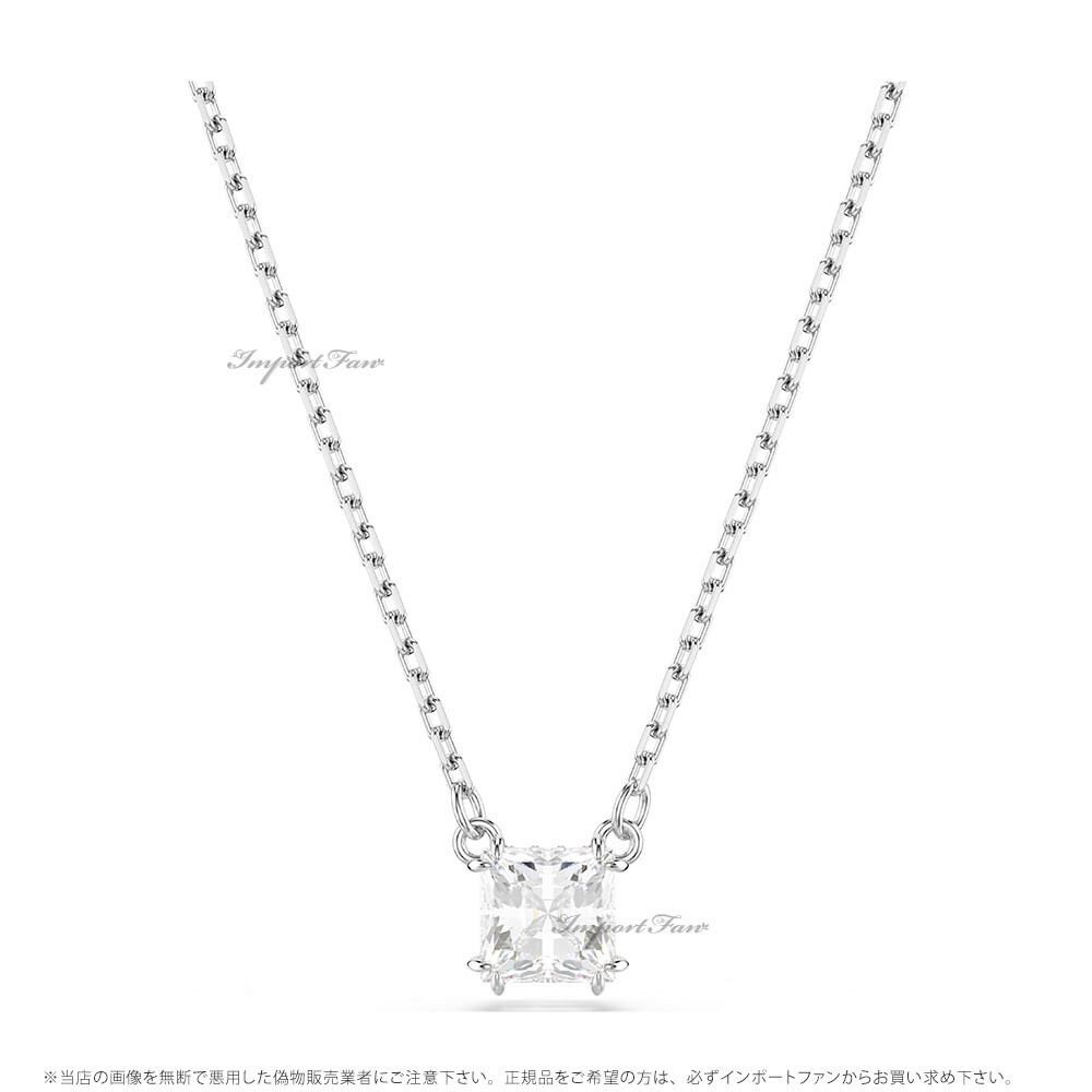 スワロフスキー スティラ ペンダント スクエア・カット ホワイト ロジウム・プレーティング 5701903 Swarovski 【ポイント最大49倍！お買い物マラソン セール】 28,600円