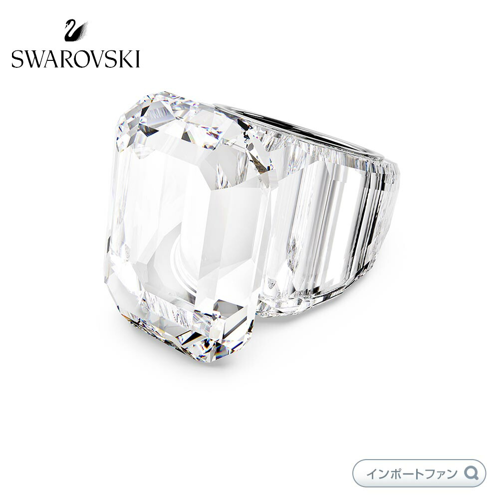 う*ん様 swarovski リング Matrix リング, ホワイト, ロジウム・プレーティング | Swarovski