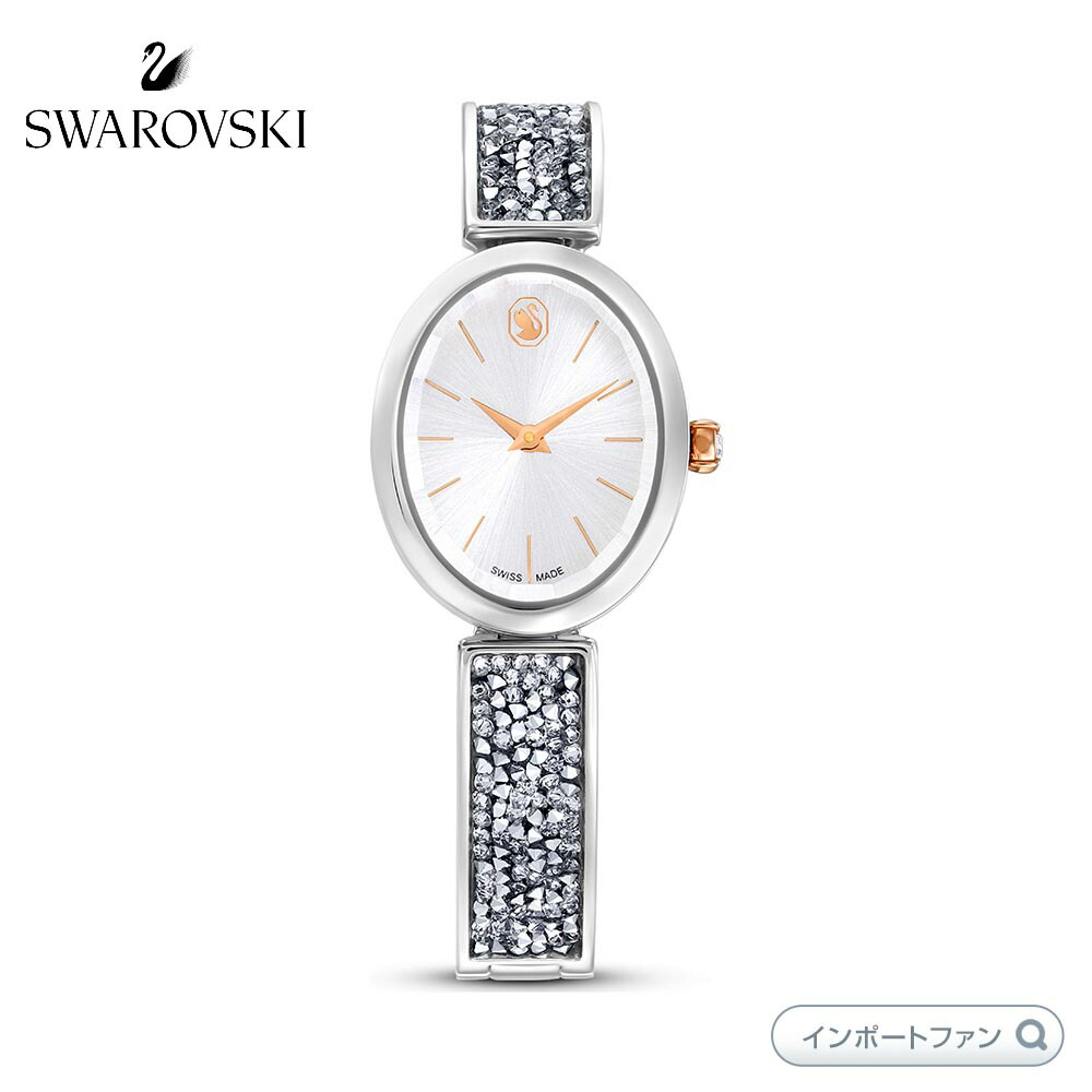 楽天市場】スワロフスキー クリスタル ロック オーバル ウォッチ