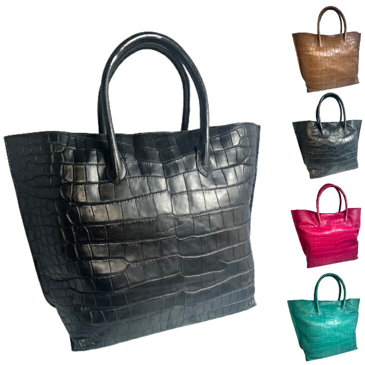 楽天市場】クロコダイルバッグ メンズ ブラック ワニ皮 ワニ革 鰐革 黒