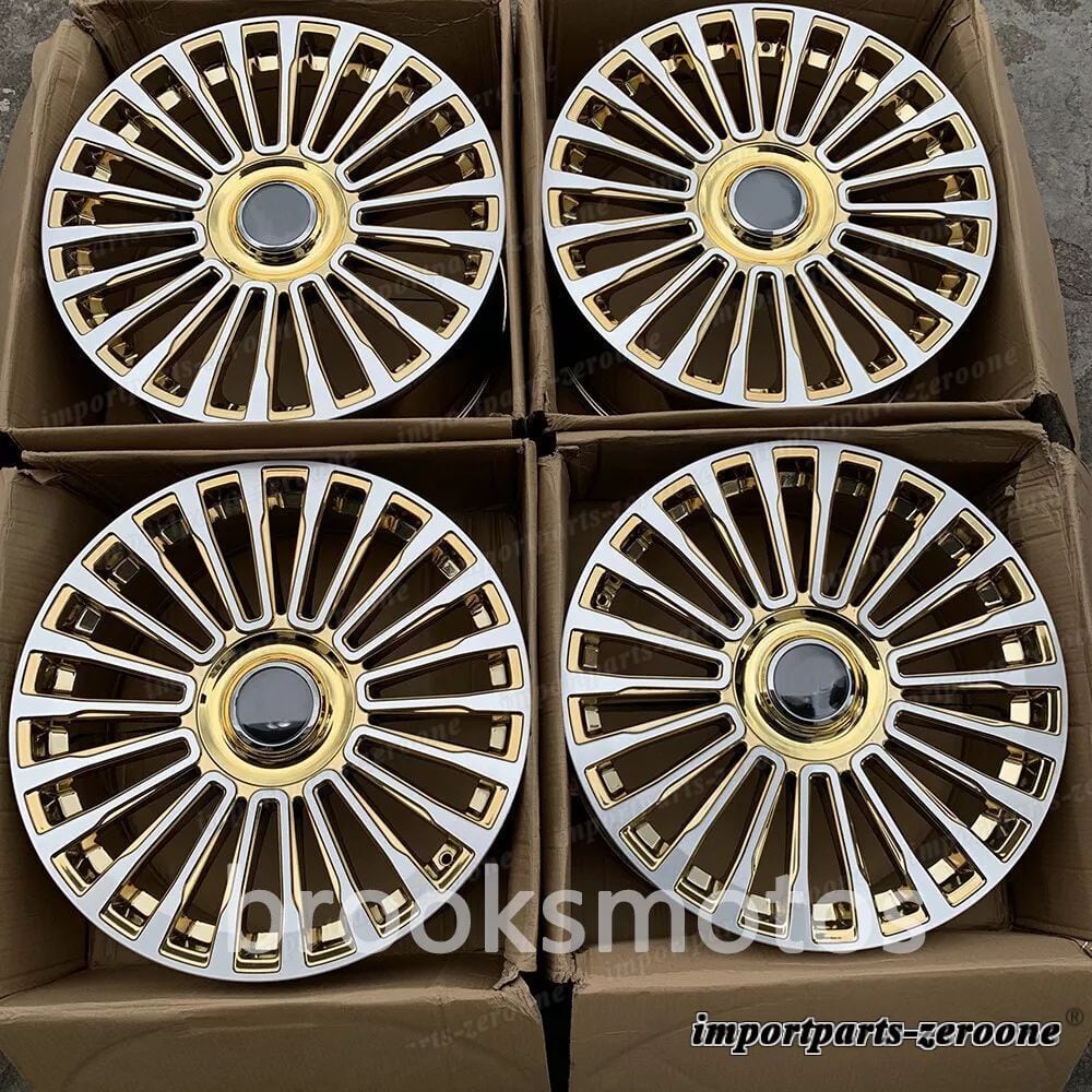 21インチゴールドmスタイルスタッガー鍛造ホイールジャガーsタイプ 21x9 21x10 適合 LI-1738｜インポートパーツゼロワン