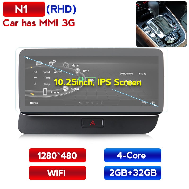 アウディ Q5 2009-2017 　アンドロイドナビ　N1 mmi 3G　-MDA-1013-5｜インポートパーツゼロワン