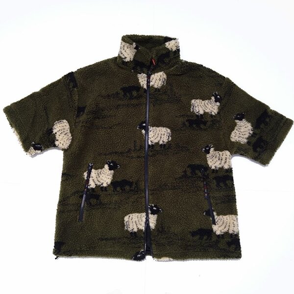 [SALE] FARFIELD fleece（毛皮活動の領域 フリース）５分袖  半袖上衣 Sheep\u0026Dog  連合王国製  S/S jkt 大いさ3 ENGLAND（ イングランド製 ）2023年真似形