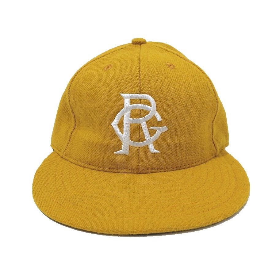 COOPERSTOWN BALL CAP（ クーパーズタウン ボールキャップ ) 1927 Brooklyn Royal Giants ( 1927 ブルックリンロイヤルジャイアンツ ) ウールフランネル エラスティック / 3インチソフト / Gold（ ゴールド ） / 別注 / MADE IN USA（ アメリカ製 ）｜Import Roots