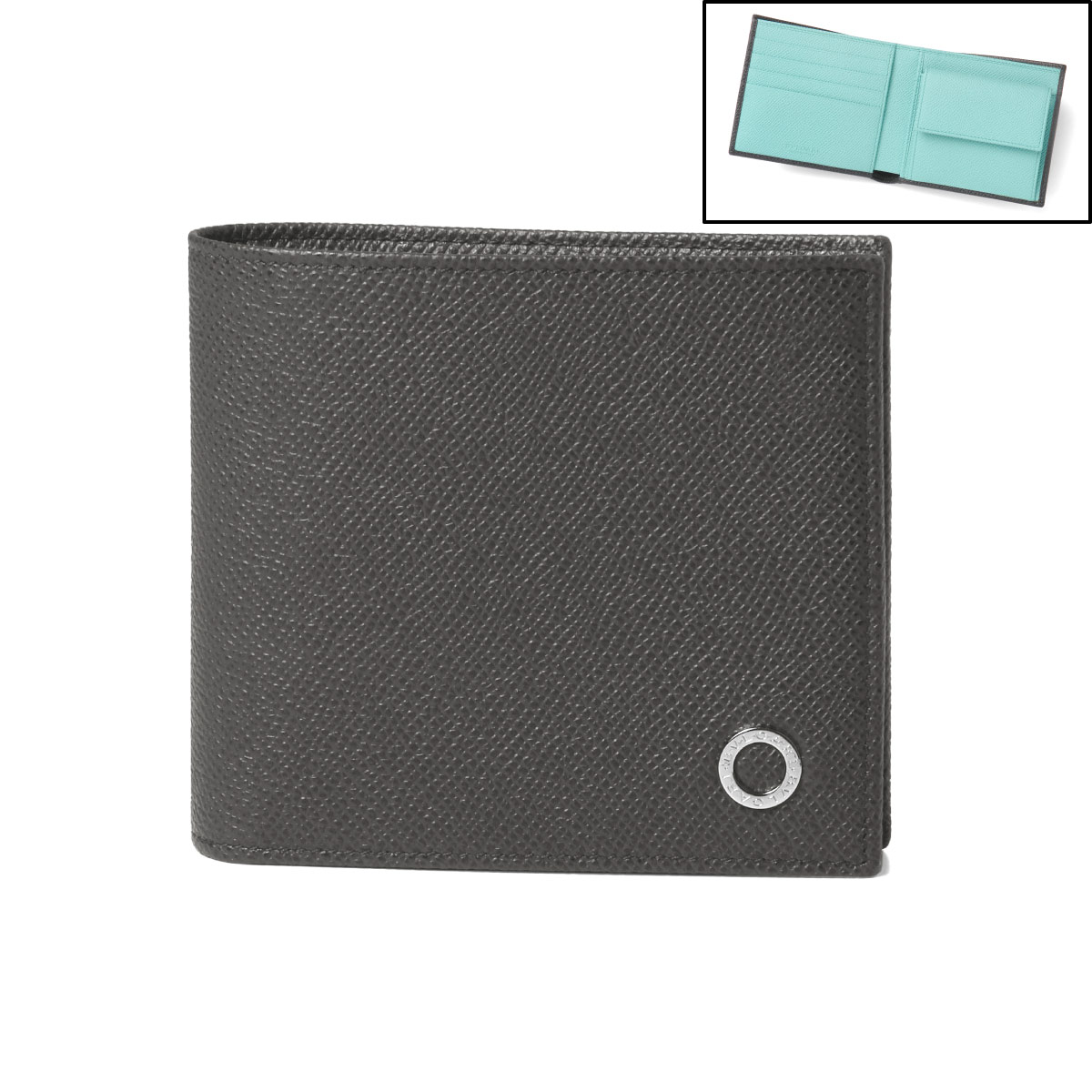 ブルガリ Bvlgari 財布 メンズ 二つ折り財布 Bvlgari Bvlgari Man ブルガリ ブルガリ マン Charcoal Diamond Aegean Topaz Palladium グレー Arganita Tn