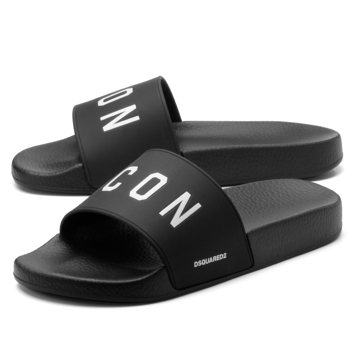 DSQUARED2 Men icon Slides Nero Bianco