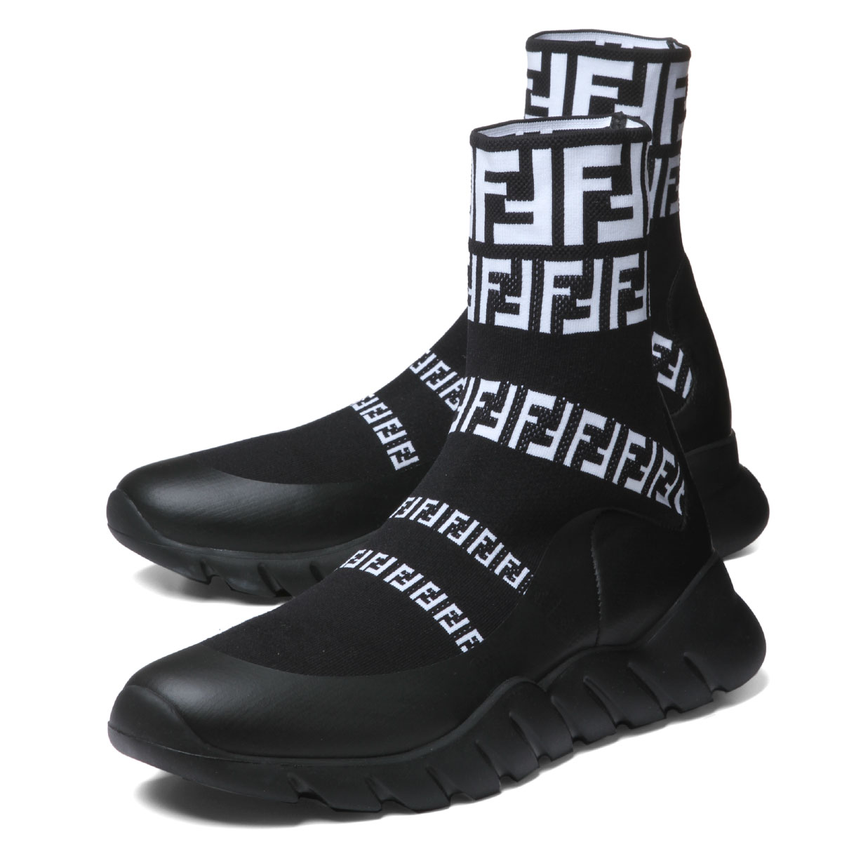 Fendi FENDI Shoes Men 7E1163 A3XH F0Y68 Sneakers Higher Frequency  Elimination NERO BIANCO+NERO Black