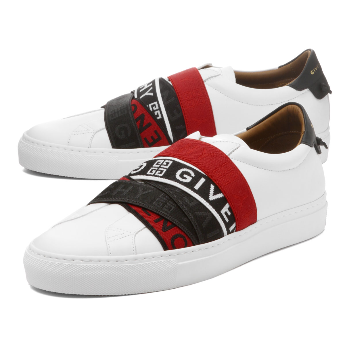 red black and white sneakers