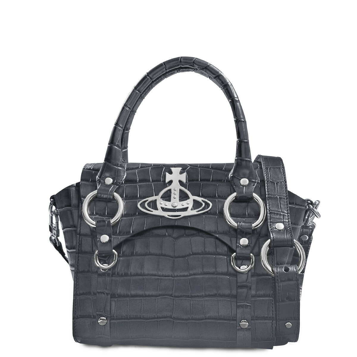 VIVIENNE WESTWOOD クロコ型押し レザートップハンドルバッグ VIVIENNE WESTWOOD クロコ型押し レザートップハンドルバッグ