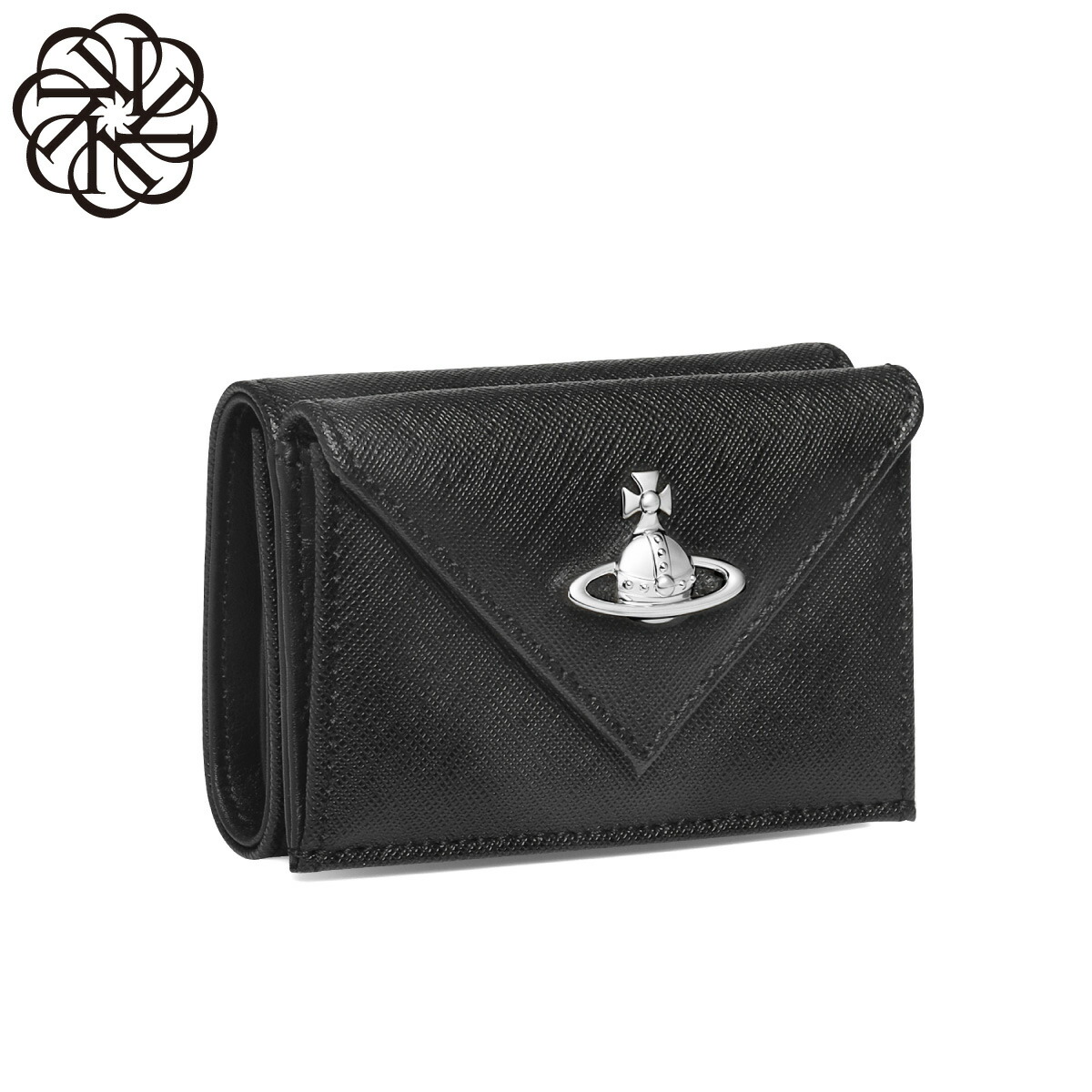 ヴィヴィアンウエストウッド VIVIENNE WESTWOOD ENVELOPE BILLFOLD 三つ折り財布 レディース 5115002EW S0021 N401 SAFFIANO サフィアーノ BLACK ブラック