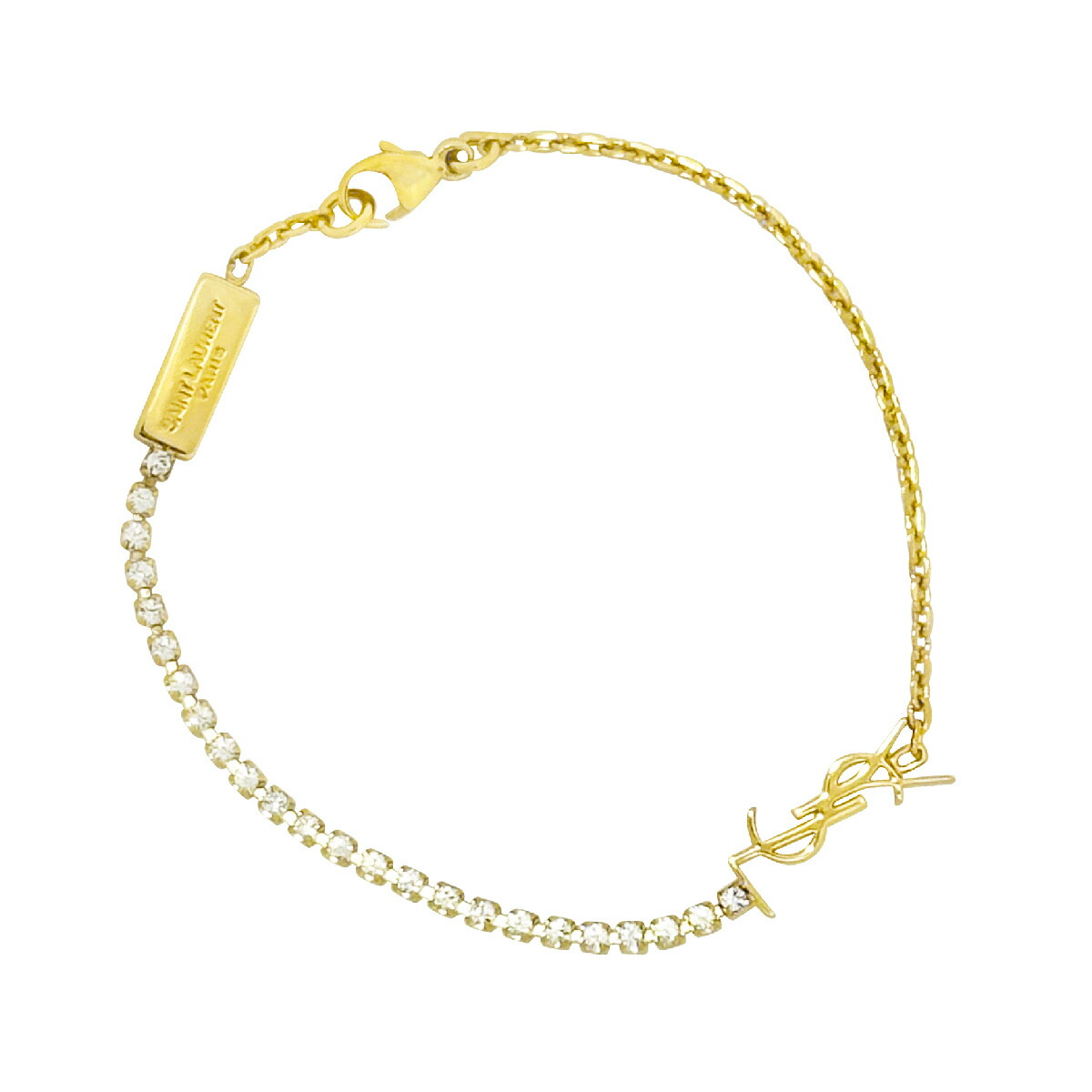 Saint Laurent ゴールドトーン クリスタル ブレスレット SAINT LAURENT Gold-tone crystal bracelet | NET-A-PORTER