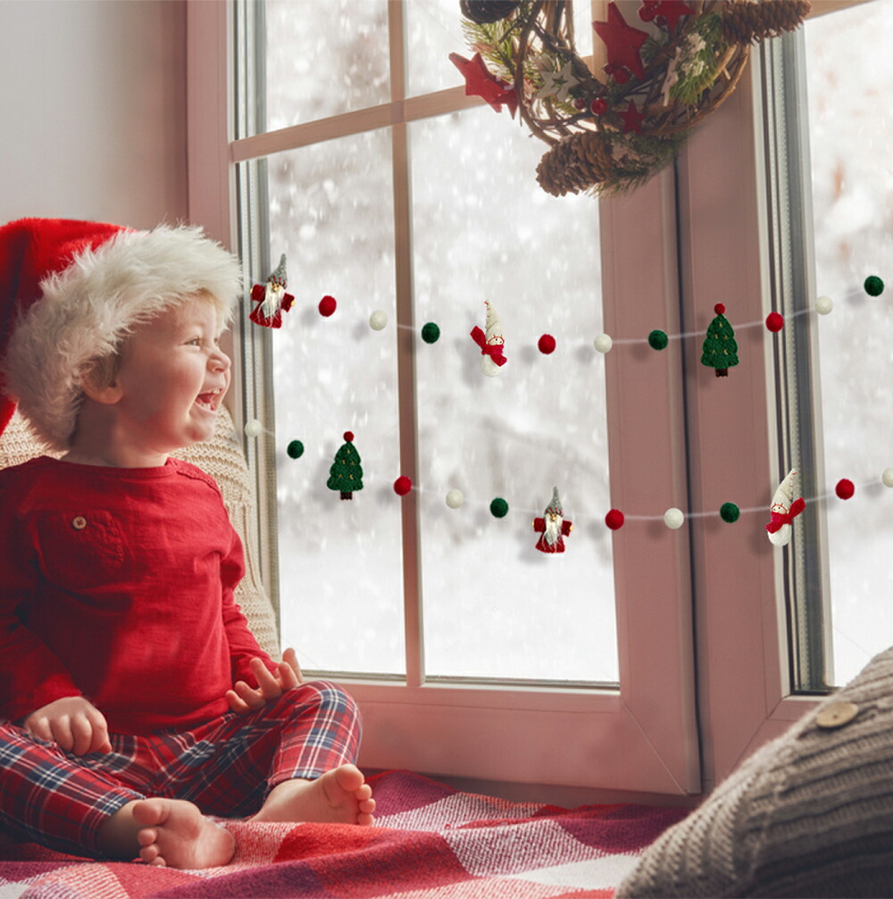 送料無料 クリスマスガーランド クリスマス風 サンタクロース クリスマスツリー お店 窓飾り 飾り 部屋装飾 クリスマス置物 22年最新海外 パーティー 聖夜 クリスマス飾り 飾り付け イベント用 店内装飾 部屋デコ 壁飾り 背景