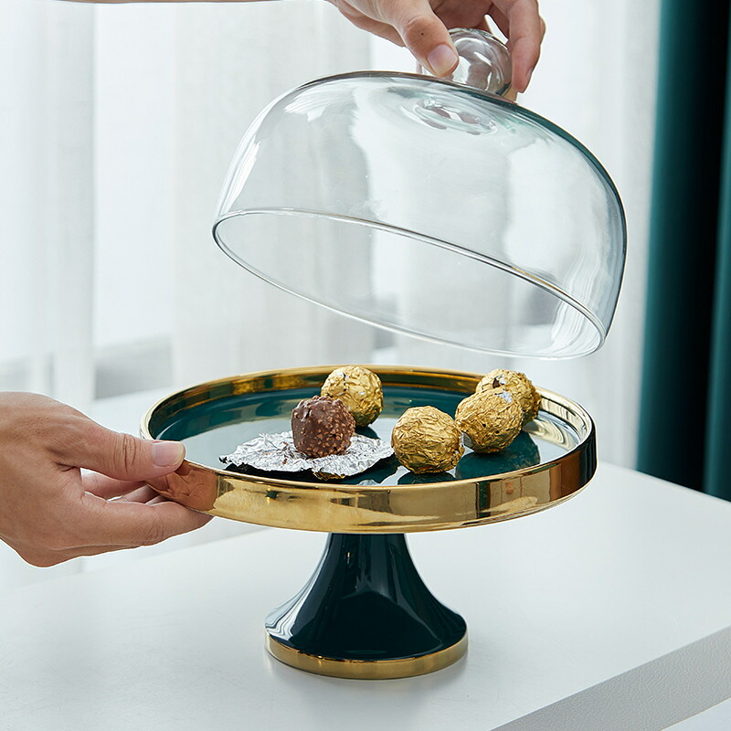 ケーキスタンド アフタヌーンティースタンド ケーキ皿 ケーキカバー ケーキドーム スナック 結婚式のデザート円盤形棚 パーティー 結婚式 誕生日クリスマスパーティー おしゃれ ホテル用カトラリー レストラン用ディスプレイ ティータイム