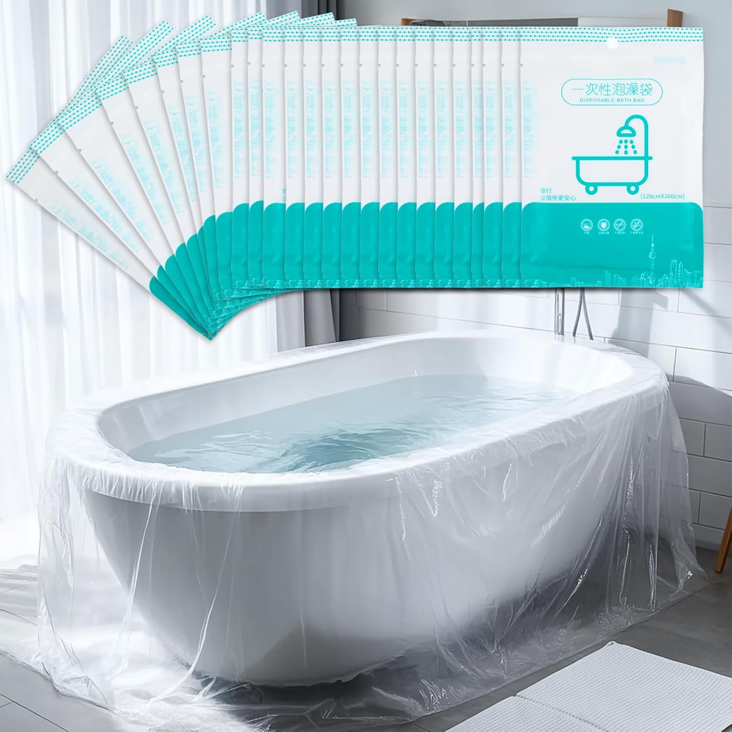 楽天市場】5枚セット 使い捨て バスタブ カバー ライナー 防水カバー