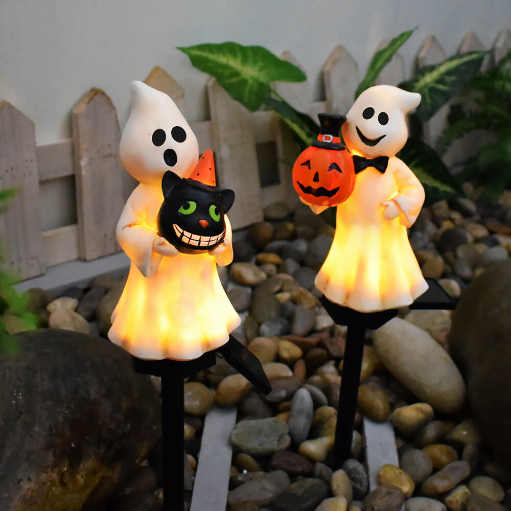 ハロウィン ゴースト ランプ 楽天市場】ソーラーパワードハロウィンゴーストステークライト｜防水
