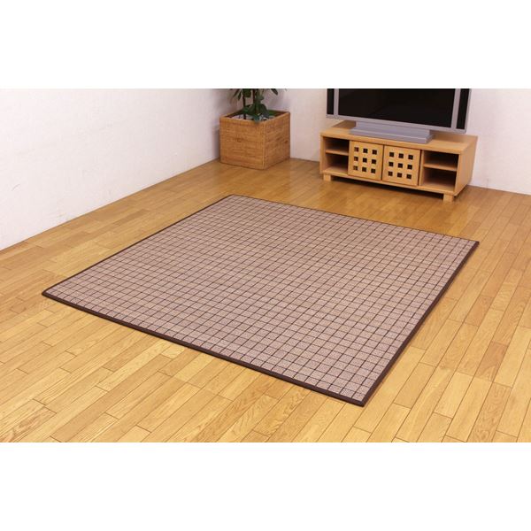 ふっくら 竹ラグ / ラグマット 【約180×180cm 正方形】 中材:ウレタン13mm カラー糸使用 裏:不織布 防傷使用 〔リビング〕 カーペット マット タイルカーペット ジョイントマット ラグ|創業40周年 世田谷インテリア