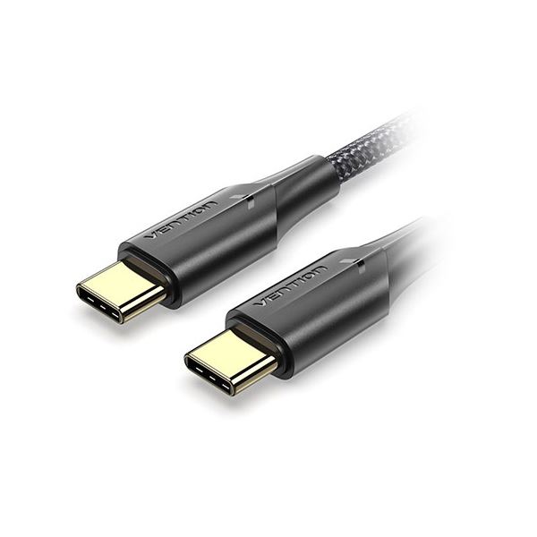【5本セット】 VENTION USB 2.0 C-type Male to C-type Male 3Aケーブル LEDタイプ 2m ブラック TA-9958X5 【 セット販売 まとめ買い 割引 】