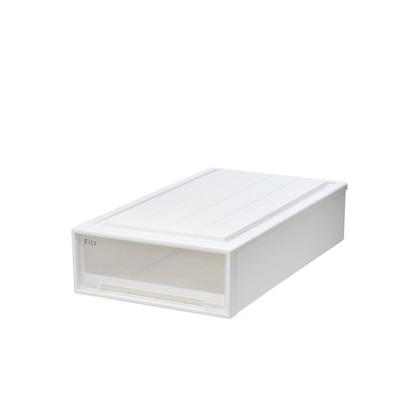 天馬 Fits フィッツケース 幅44×奥行74×高さ18cm ホワイトクリア 74-44S 収納用品