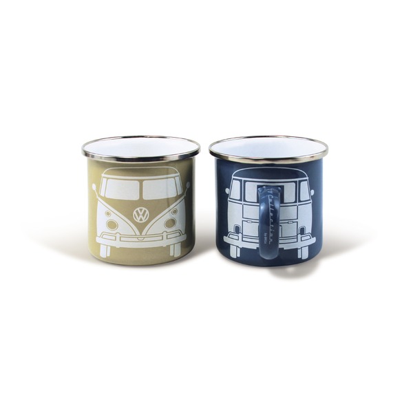 VW Collection ホーローマグ 2個セット （ブルー＆グレー） BUTA21 キッチン 食器 マグカップ コーヒーカップ ティーカップ
