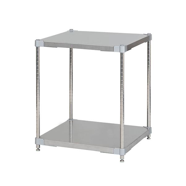 ステンレス シェルフ 60×60cm 2段 H70cm 日本製 耐錆 耐薬性 耐久性 冷蔵 冷凍 高温多湿対応 収納棚 オープンラック 組立式 インテリア 家具 収納家具 オープンシェルフ オープンラック
