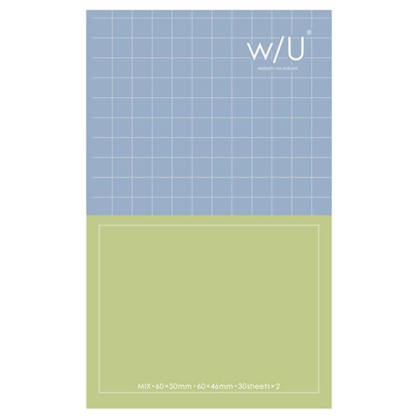 w / U ノート付箋 スリム ミックス / ブルー×グリーン WU-FSTN-M-BG 【×10セット】 【 セット販売 まとめ買い 割引 オフィス 文房具 文具 業務用 オフィス用品 】 文具 オフィス用品 付箋紙 ポストイット