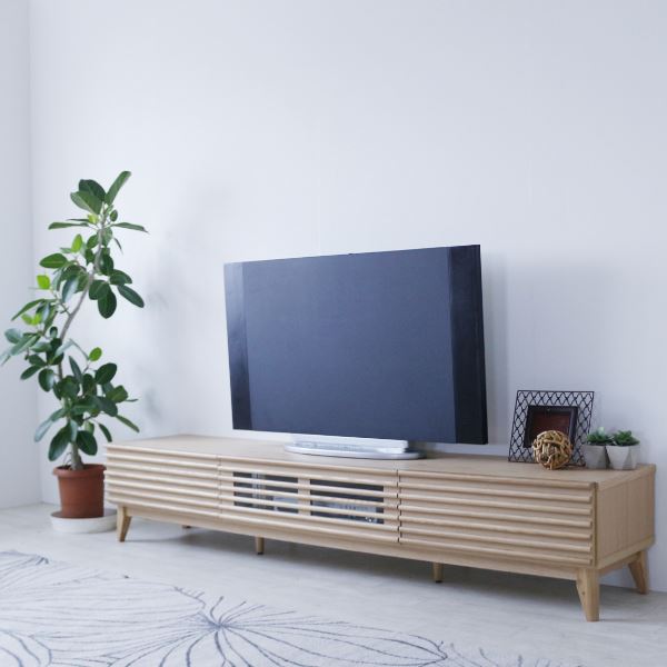 テレビ台 テレビボード 約幅203.5×奥行42.5×高さ38cm ナチュラル ルーバー 脚付き リビング ダイニング インテリア家具 インテリア 家具 ローボード TV台 テレビボード テレビ台 40,612円