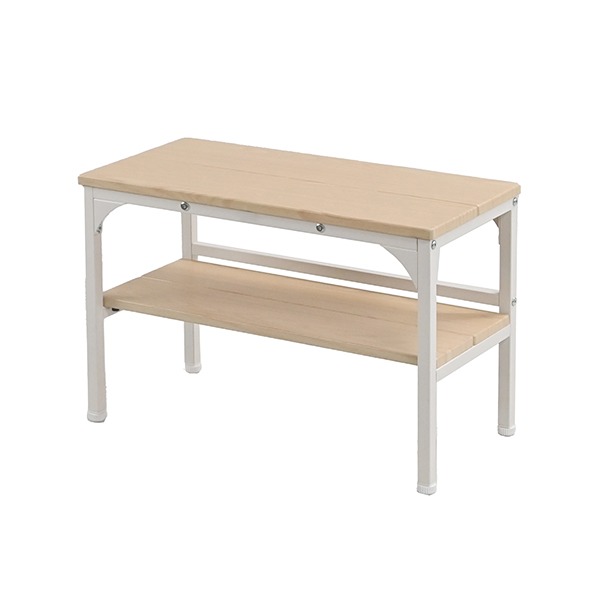 玄関ベンチ 幅約60cm 棚付き ナチュラル スチール アジャスター付き 棚付き 収納家具 インテリア家具 玄関収納 組立品 インテリア 家具 玄関台