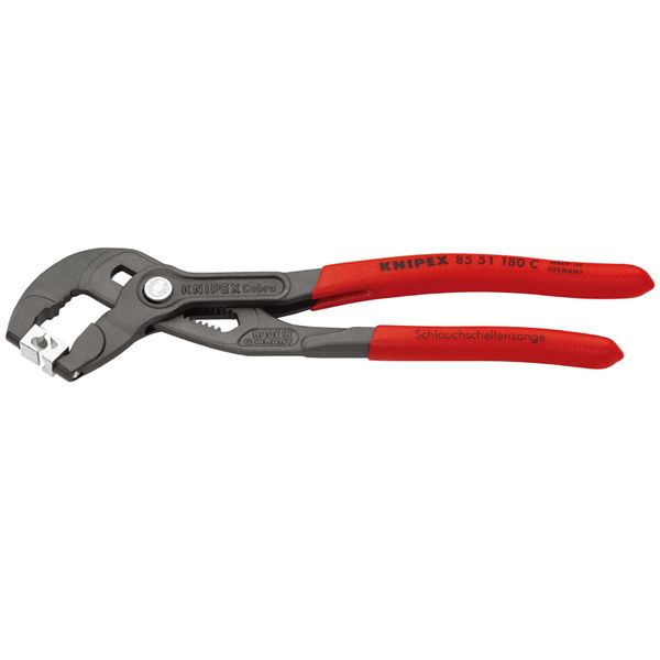 KNIPEX クニペックス ホースクリッププライヤー 滑り止めプラスチックコーティング 全長180mm 8551-180C 工事 DIY 工具 作業 建築