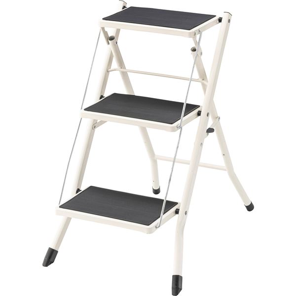 ステップ 脚立 約幅42.5×奥行65.5×高さ68cm ホワイト スチール ステップ台 DIY用品 作業 工具 生活用品 完成品 工事 DIY 工具 踏み台