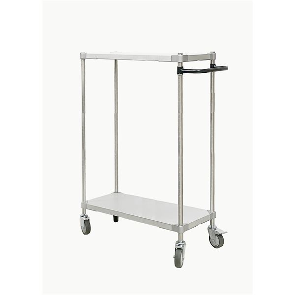 ガルバシェルフワゴン 35×90cm 2段 ポール 1200 ブラック 取っ手付き 日本製 キャスター付き ガルバ シェルフ ワゴン 組立式 インテリア 家具 収納家具 オープンシェルフ オープンラック 29,874円