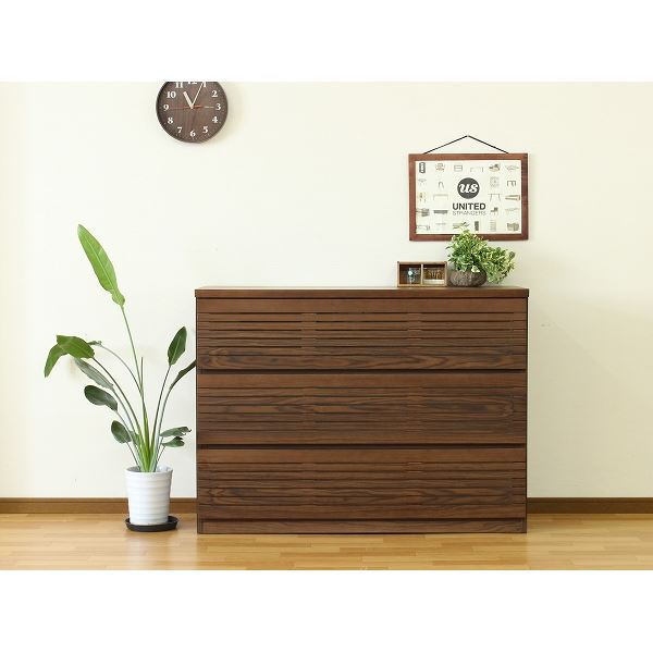 ローチェスト（ウォルナット） 幅約120cm [完成品］ インテリア 家具 収納家具 チェスト 収納タンス