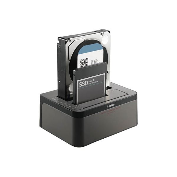 ELECOM エレコム パソコン備品 HDD容れもの / 3.5inHDD＆2.5inHDD+SSD / 2Bay / Duplicator / USB3.0 / ホンブルグ帽付 / エラースキップ役立つこと付 LGB-2BDPU3ES